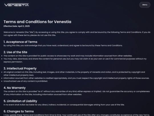 terms screenshot