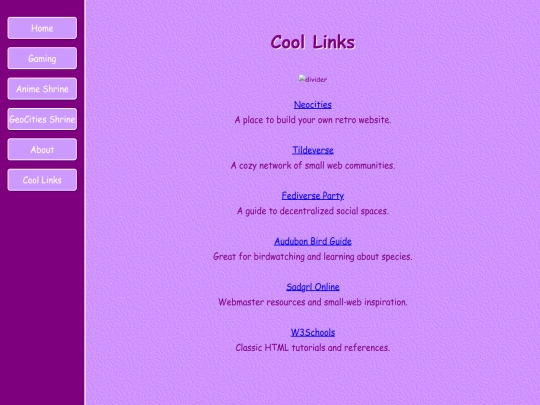 links screenshot