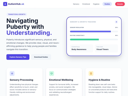 Autism hub.UK/autismandpuberty screenshot