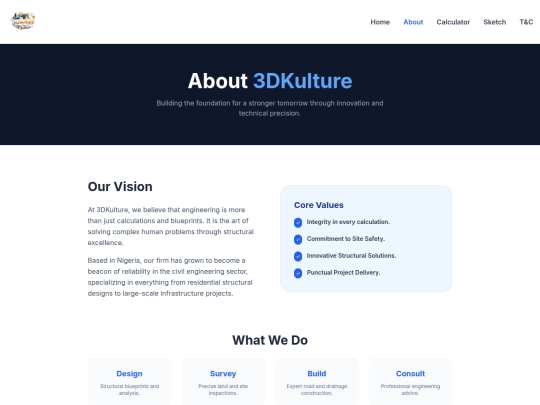 Clients/3DKulture /about screenshot