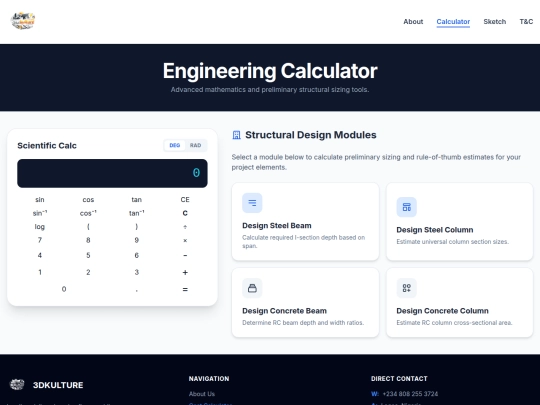 Clients/3DKulture /calculator screenshot