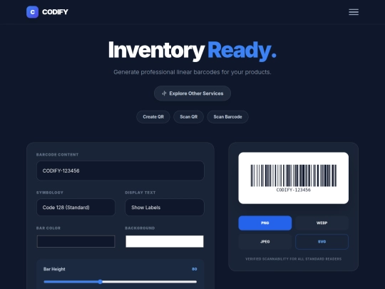 barcodes screenshot