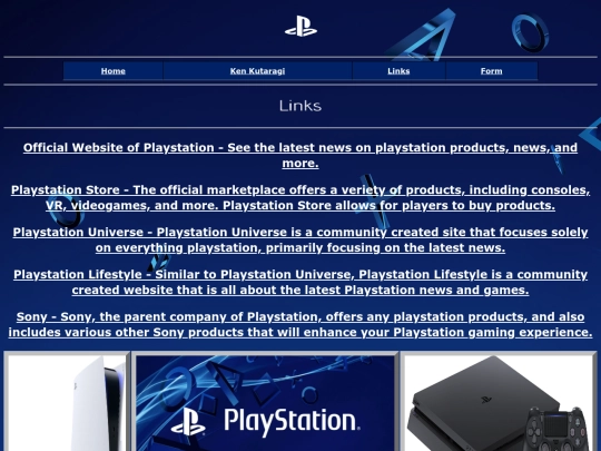 Links screenshot
