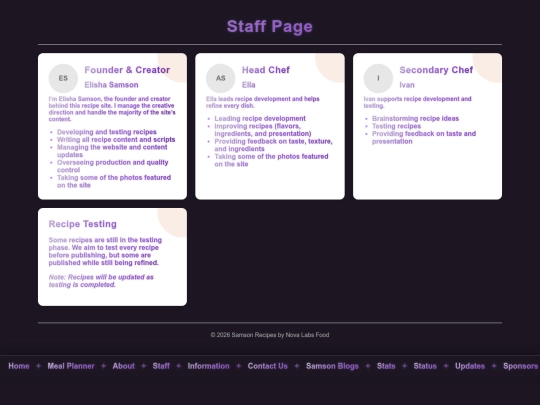Pages/staff screenshot