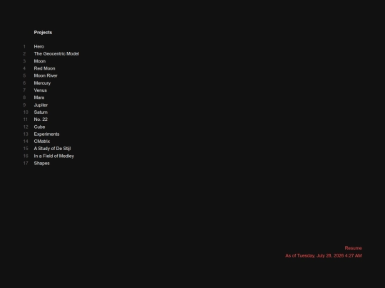 projects screenshot