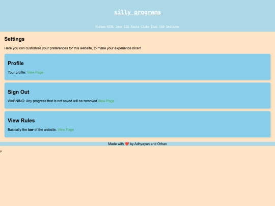 settings screenshot