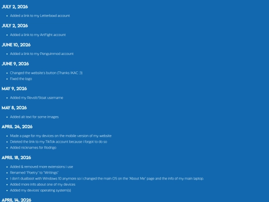 changelog screenshot