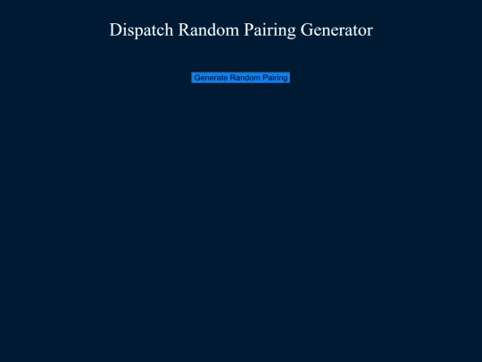 dispatch/pairings screenshot