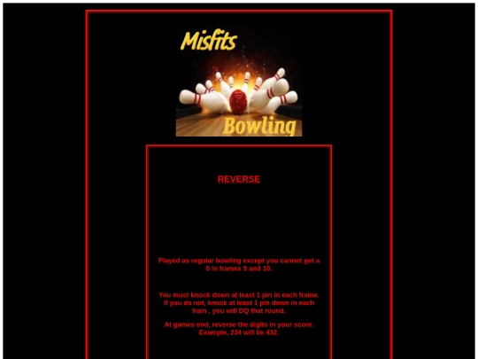 BOWLING RULES/REVERSE screenshot