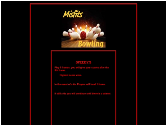 BOWLING RULES/SPEEDYS screenshot