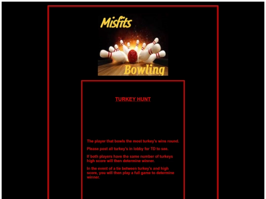 BOWLING RULES/TURKEYHUNT screenshot