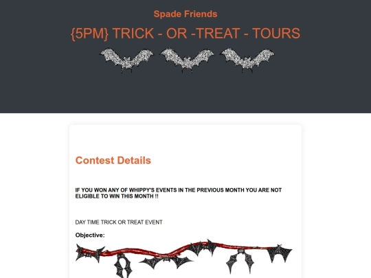EVENT PAGES/TRICK OR TREAT DAYS screenshot