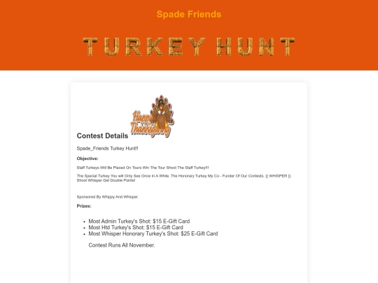 EVENT PAGES/TURKEY SHOOT screenshot