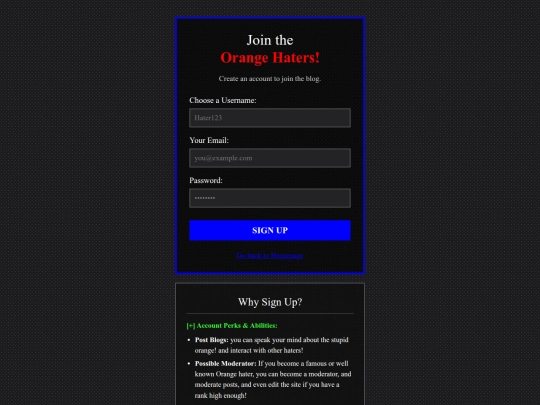 ihaterecontinued/sign-up screenshot