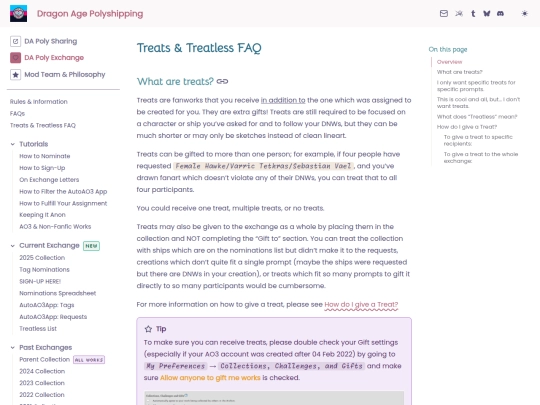 exchange/treats screenshot
