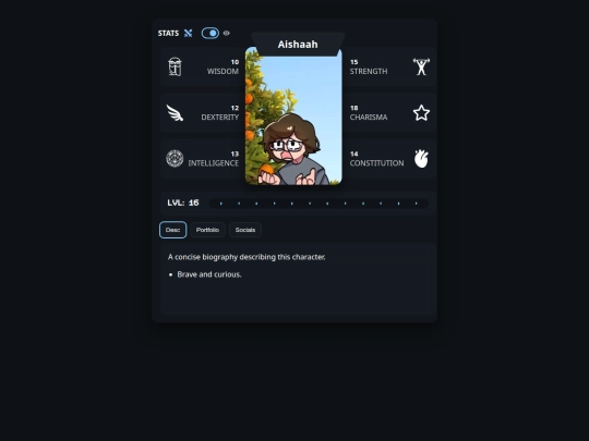 charSheet screenshot