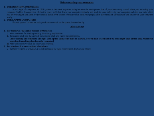 Before Starting Your Computer screenshot