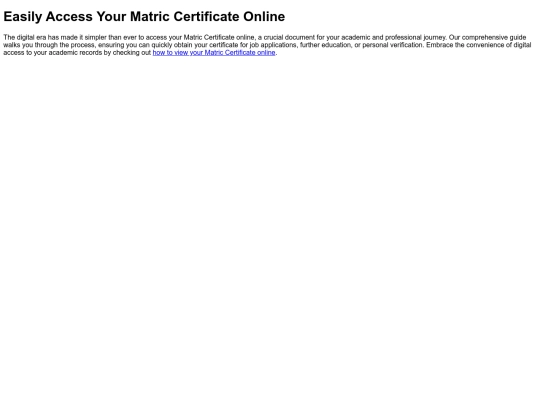 matriccertificate screenshot