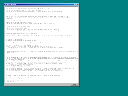 hackermanifesto screenshot