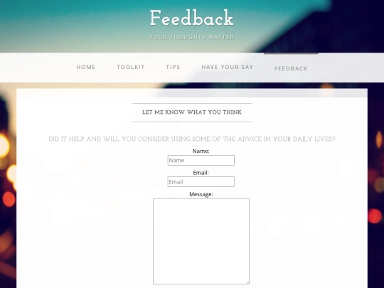 Feedback screenshot
