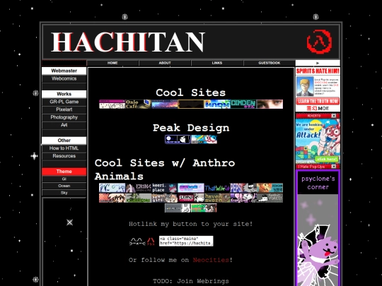 links screenshot