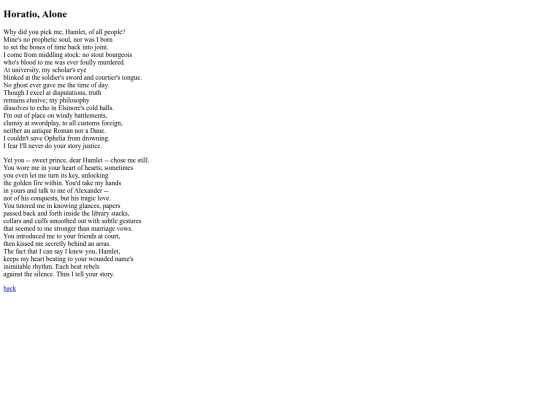 writing/horatioalone screenshot