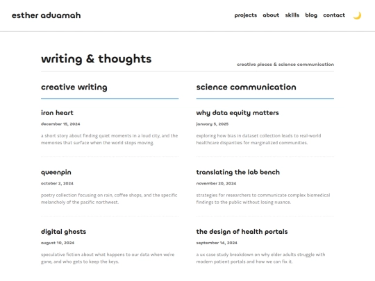 portfolio/blog screenshot