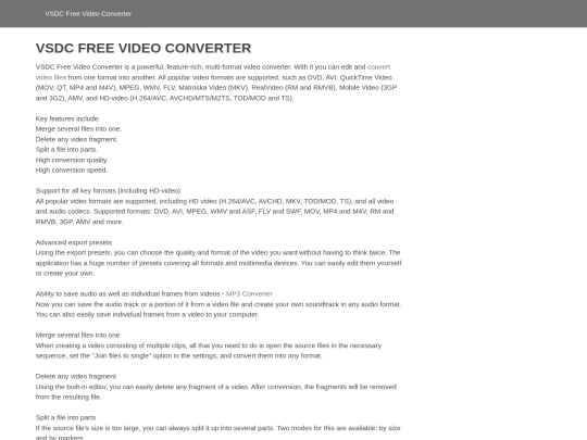 vsdcvideoconverter screenshot