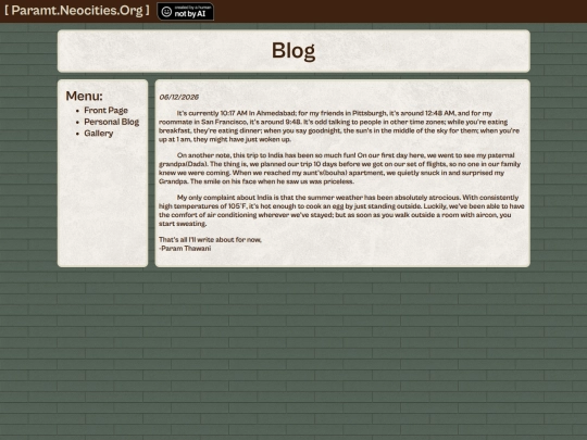 Blog screenshot