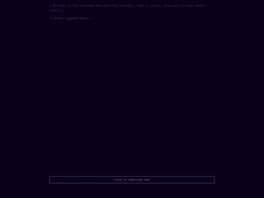 LavenderMoonWritingTerminal screenshot
