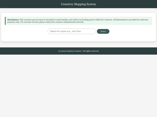 Web Based Cemetery Mapping System screenshot