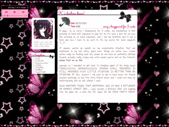 diary screenshot
