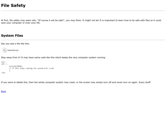behaviour/esafety/filesafe screenshot