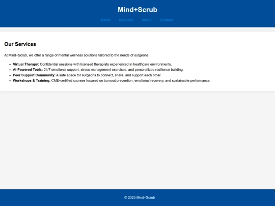 services screenshot