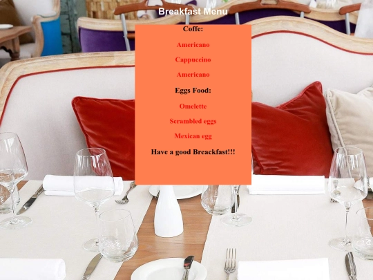 Restuarant/breakfast screenshot