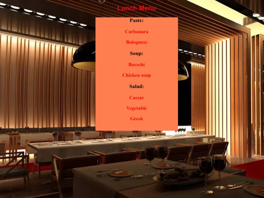 Restuarant/lunch screenshot