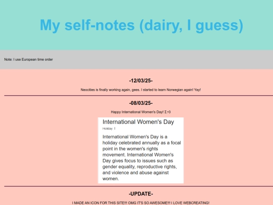 selfnotes screenshot