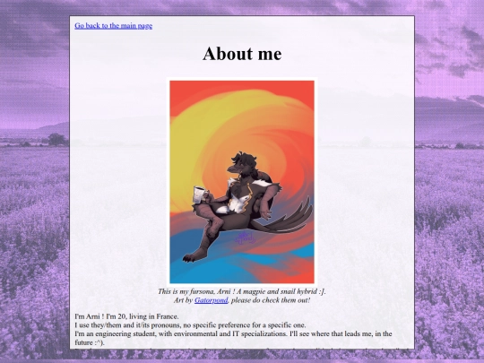pages/aboutme screenshot