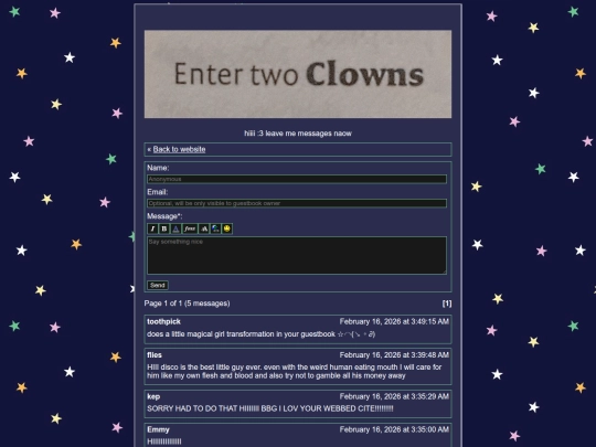 guestbook screenshot