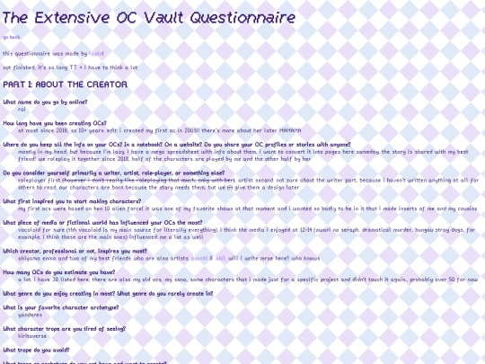 ocs/questionnaire screenshot