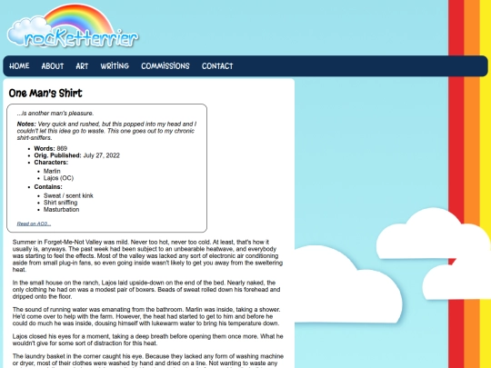 fics/onemansshirt screenshot