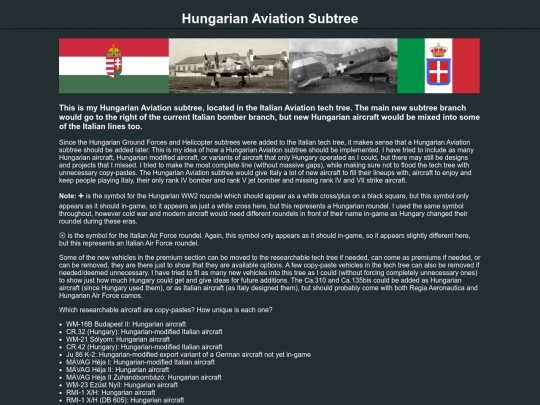 War_Thunder_Hungarian_Aviation_Subtree screenshot