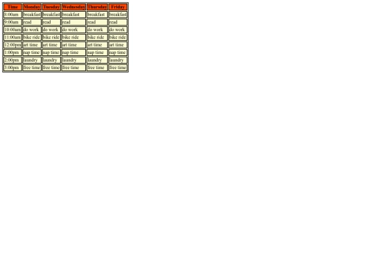 Schedule screenshot