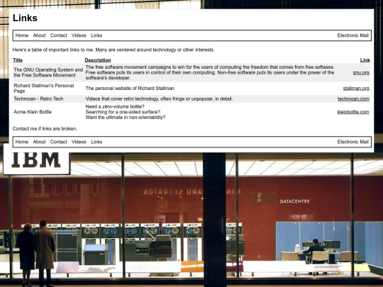 links screenshot