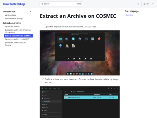 extract-archive/cosmic screenshot
