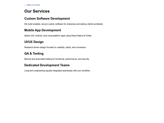 services screenshot