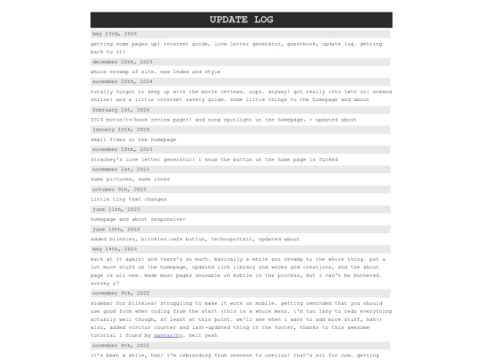 update-log screenshot