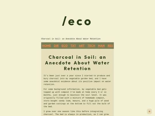 eco/charcoal-soil-anecdote-water-retention screenshot