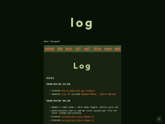 log screenshot