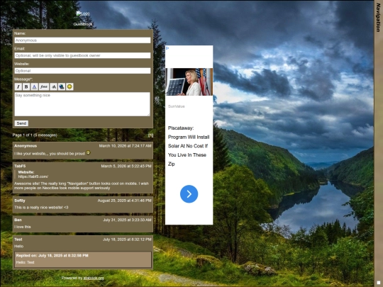 guestbook screenshot